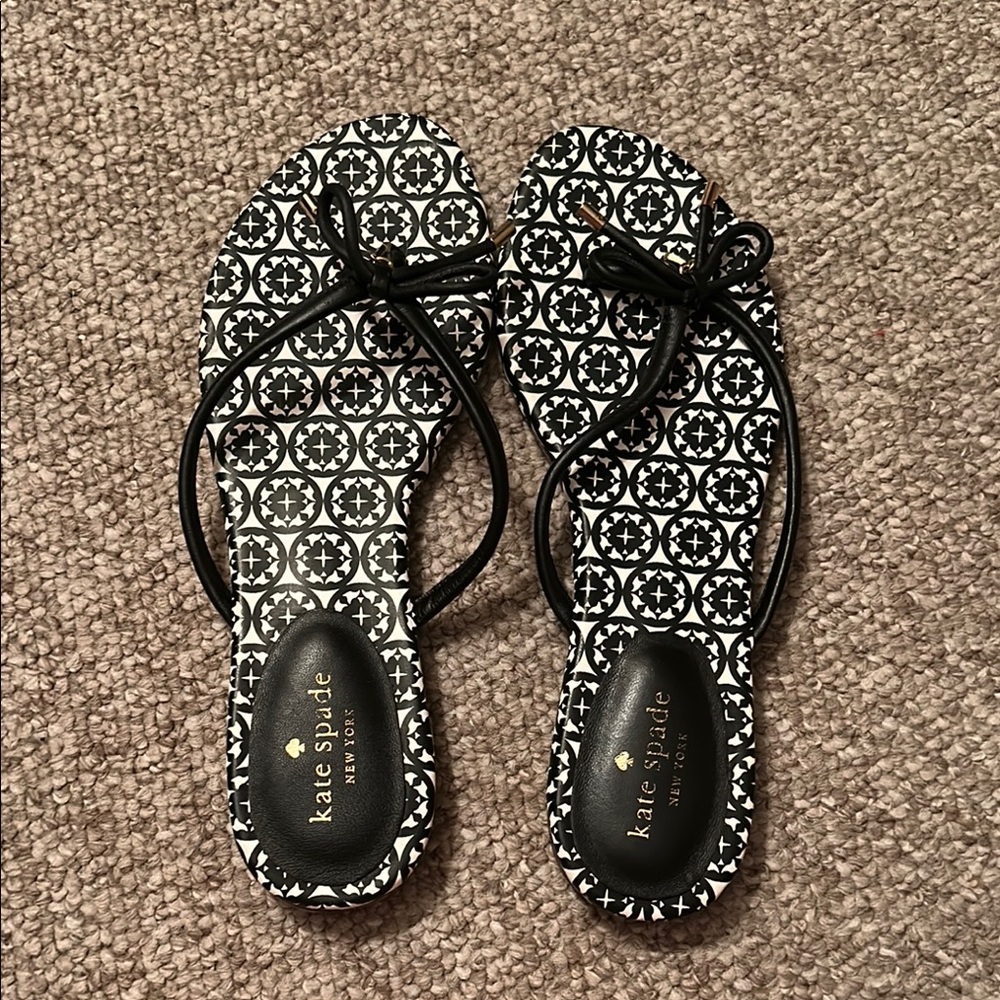 Kate Spade Black Patterned Women's Sandals